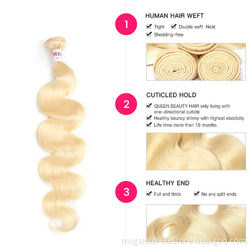 613 Blonde Human Hair Weave,Sew In Human Hair Extensions Blonde
